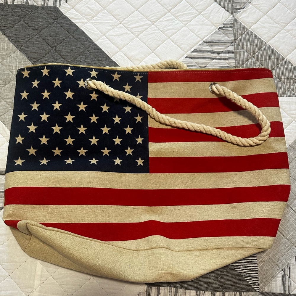 American Flag canvas Tote Bag